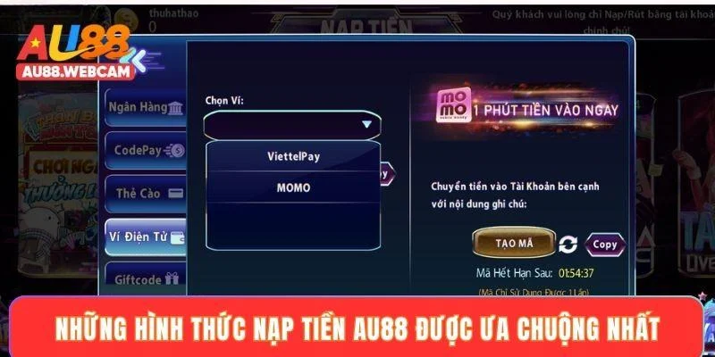 Những hình thức nạp tiền AU88 được ưa chuộng nhất Những hình thức nạp tiền AU88 được ưa chuộng nhất