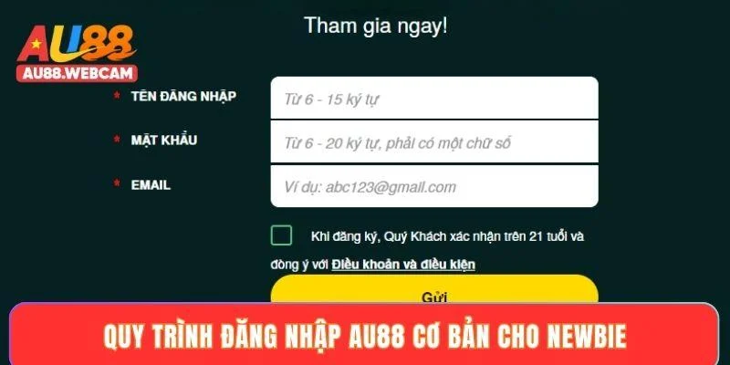 Quy trình đăng nhập AU88 cơ bản cho newbie